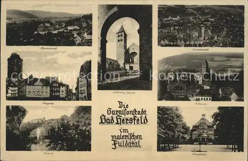 Bad Hersfeld Garnisonstadt im Fuldatal Kurbadviertel Stiftsruine Linggplatz Kurpark Wandelhalle Kat. Bad Hersfeld