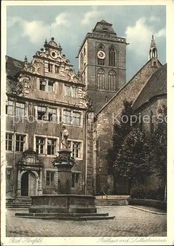 Bad Hersfeld Rathaus und Lullusbrunnen Kupfertiefdruck Kat. Bad Hersfeld