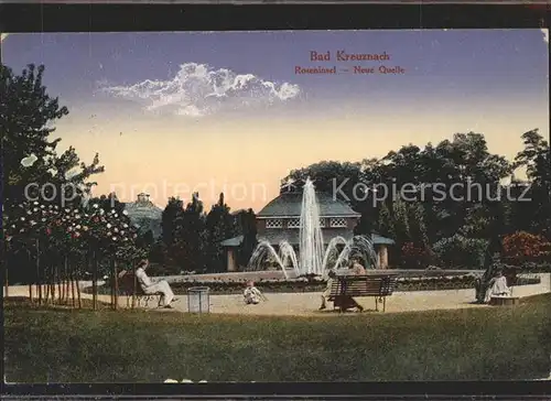 Bad Kreuznach Roseninsel Neue Quelle Springbrunnen Kat. Bad Kreuznach