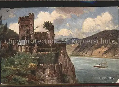 Trechtingshausen Burg Rheinstein Kuenstlerkarte Kat. Trechtingshausen