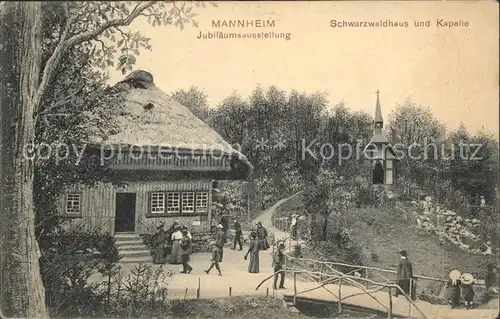 Mannheim Jubilaeumsausstellung 1907 Schwarzwaldhaus und Kapelle Kat. Mannheim