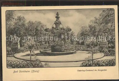 Bad Duerkheim Ostertag Denkmal im Kurgarten Kuenstlerkarte Kat. Bad Duerkheim