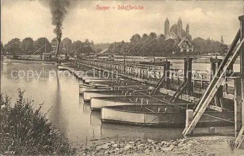 Speyer Rhein Schiffbruecke Dampfer Dom Kat. Speyer