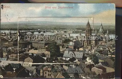 Mainz Rhein Blick vom Stephansturm Dom Rheinbruecke Leporello Album / Mainz Rhein /Mainz Stadtkreis
