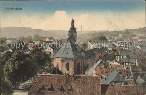 Zweibruecken Stadtbild mit Kirche Kat. Zweibruecken