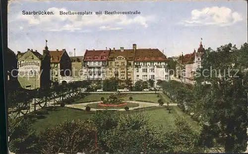 Saarbruecken Beethovenplatz mit Beethovenstrasse Kat. Saarbruecken