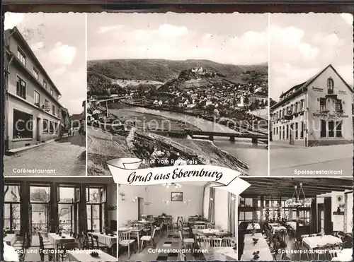 Ebernburg Ebernburger Hof und Cafe Dieden Blick vom Rotenfels Bruecke Kat. Bad Muenster am Stein Ebernburg