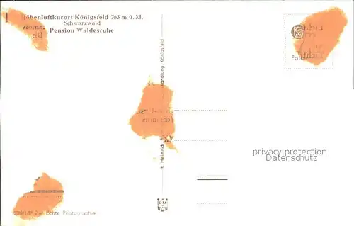 Koenigsfeld Schwarzwald Pension Waldesruh Kat. Koenigsfeld im Schwarzwald