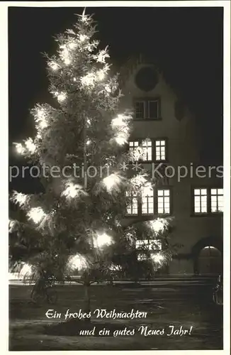 Hornberg Schwarzwald Weihnachtskarte Tannenbaum beleuchtet Kat. Hornberg