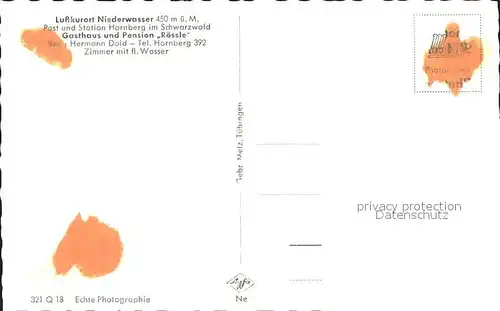 Niederwasser Gasthaus Pension Roessle Kat. Hornberg