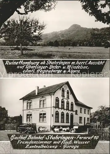 Stahringen Ruine Homburg Gasthaus Bahnhof Autos Kat. Radolfzell am Bodensee