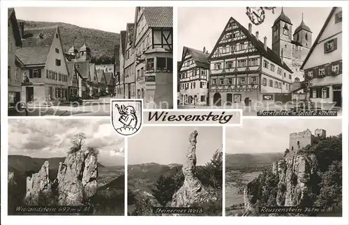 Wiesensteig Steinernes Weib Reussenstein Wielandstein Marktplatz Kat. Wiesensteig