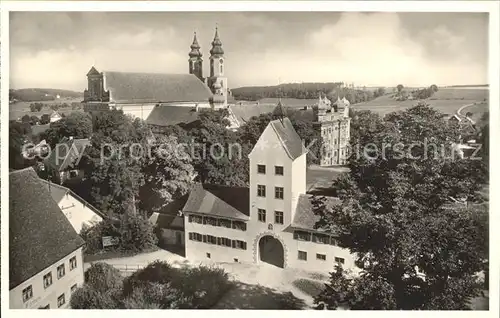 Rot Rot Oberes Tor mit Pfarrkirche Praemonstratenser-Kloster / Rot an der Rot /Biberach LKR