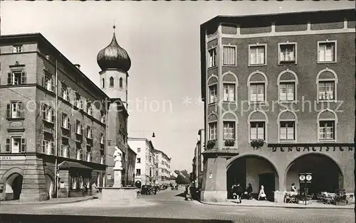 Rosenheim Bayern Max Josef Plazt mit Heilig Geist Strasse Kat. Rosenheim