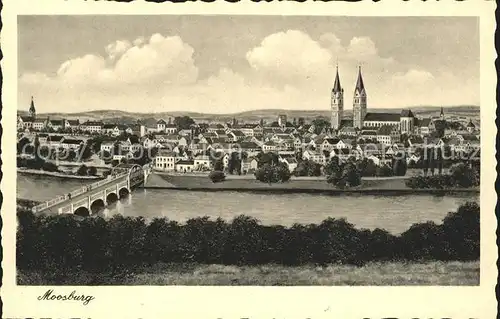 Moosburg Isar mit Isarbruecke Kat. Moosburg a.d.Isar