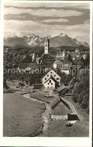 Wangen Allgaeu mit Altmann und Saentis Kat. Wangen im Allgaeu