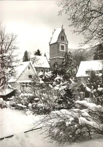 Oberlenningen Kirchenpartie im Winter Kat. Lenningen