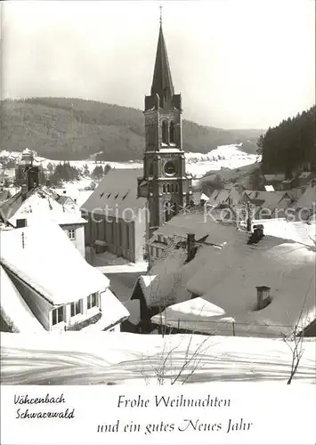 Voehrenbach Kirchenpartie Winter Weihnachtskarte Kat. Voehrenbach