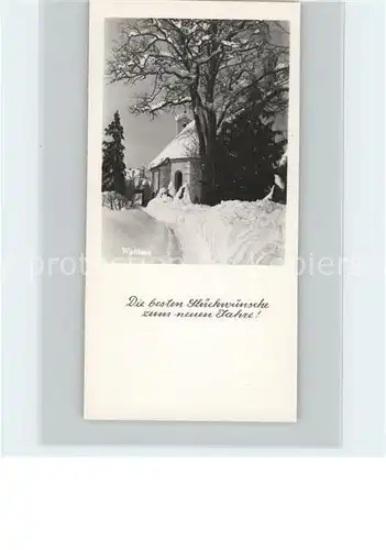 Bad Waldsee Kirchenpartie im Winter Neujahrskarte Kat. Bad Waldsee