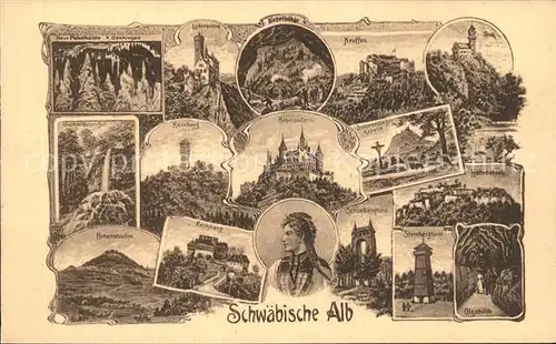 Bad Urach Sehenswuerdigkeiten Schwaebische Alb Schloesser Burgen Turm Hoehle Kapelle Wasserfall Kat. Bad Urach
