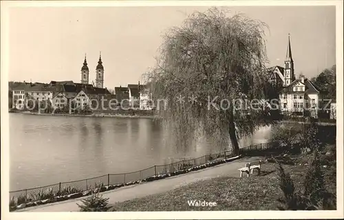 Bad Waldsee Uferpromenade am Stadtsee Kirche Kat. Bad Waldsee