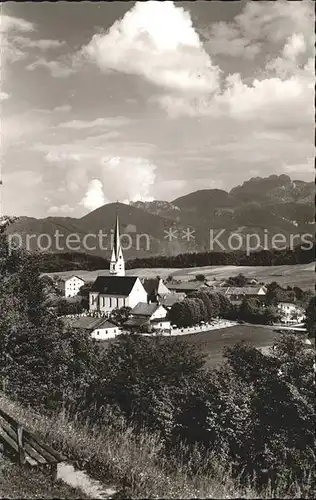 Frasdorf Panorama mit Kampenwand Chiemgauer Alpen Kat. Frasdorf