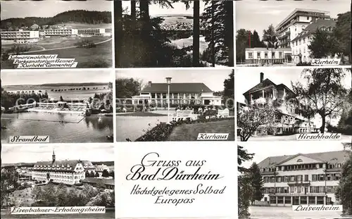 Bad Duerrheim Schwarzwaldhotel Parksanatorium Kurhotel Kurheim Kurhaus Hirschhalde Strandbad Erholungsheim Luisenheim Solbad Kat. Bad Duerrheim
