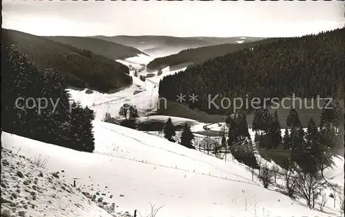 Escheck Winterpanorama Blick ins Schuetzenbachtal Schwarzwald Kat. Schoenwald im Schwarzwald