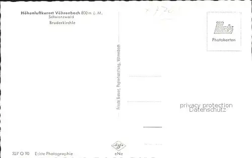 Voehrenbach Bruderkirchle Hoehenluftkurort Kat. Voehrenbach