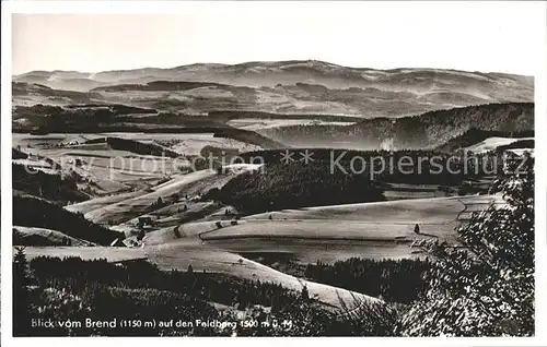 Furtwangen Panorama Blick vom Brend auf den Feldberg Kat. Furtwangen im Schwarzwald
