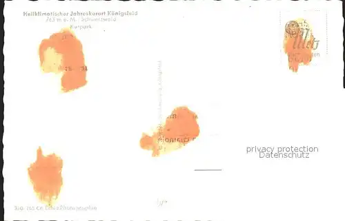 Koenigsfeld Schwarzwald Kurpark Fontaene Heilklimatischer Jahreskurort Kat. Koenigsfeld im Schwarzwald