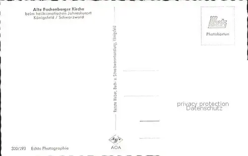 Koenigsfeld Schwarzwald Alte Buchenberger Kirche Heilklimatischer Jahreskurort Kat. Koenigsfeld im Schwarzwald