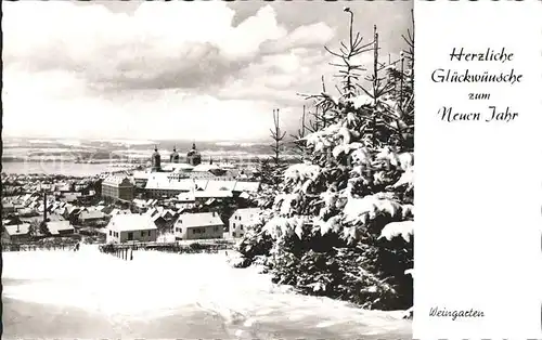 Weingarten Wuerttemberg Winterpanorama Kloster Neujahrskarte / Weingarten /Ravensburg LKR