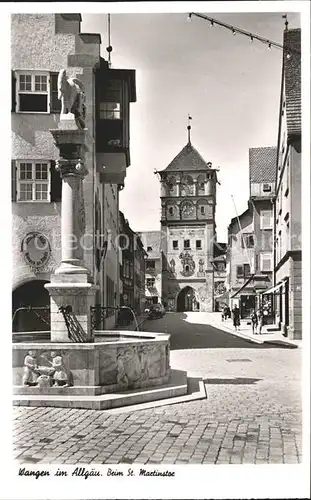 Wangen Allgaeu Brunnen St Martinstor Kat. Wangen im Allgaeu