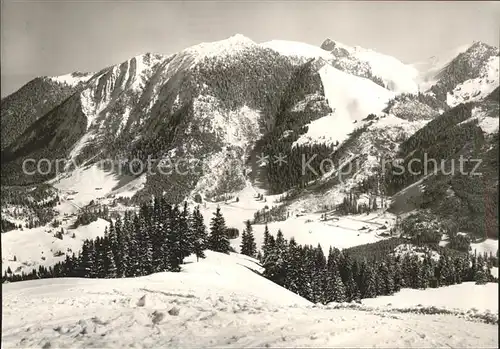 Spitzingsee Winterpanorama mit Alpen Berggasthof See Cafe St Bernhard Kat. Schliersee
