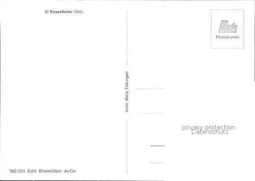 Rosenheim Bayern Gesamtansicht mit Alpenpanorama Inn Bruecke Bromsilber Kat. Rosenheim