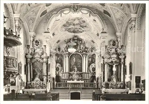 Erding Wallfahrtskirche Heilig Blut Altar Kanzel Fresken Kat. Erding