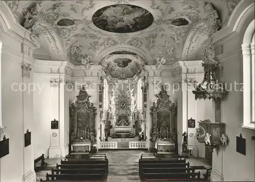Deggingen Wallfahrtskirche des Kapuzinerklosters Ave Maria Altar Kanzel Kat. Deggingen