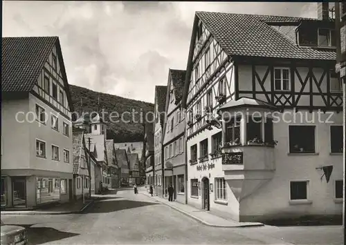 Wiesensteig Ortsstrasse Gasthof Pension Zur Post Luftkurort Schwaebische Alb Kat. Wiesensteig