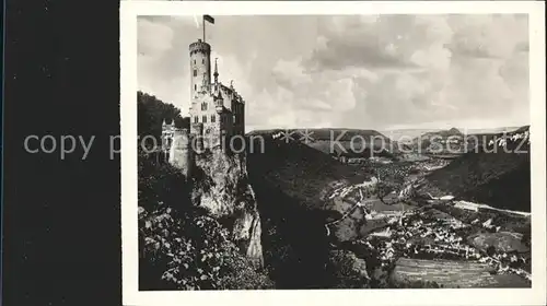 Honau Lichtenstein Schloss Lichtenstein mit Echaztal Kat. Lichtenstein