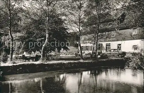 Altensteig Schwarzwald Gasthaus Pension zur Kropfmuehle Gartenrestaurant Teich / Altensteig /Calw LKR