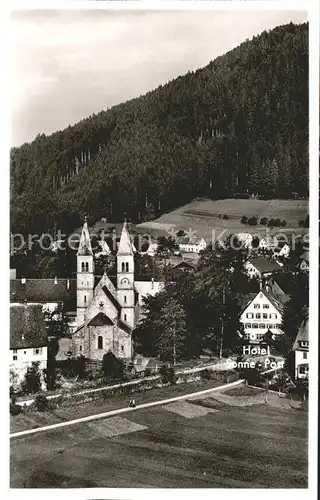 Klosterreichenbach Hotel Sonne Post Kirche Luftkurort Schwarzwald Kat. Baiersbronn