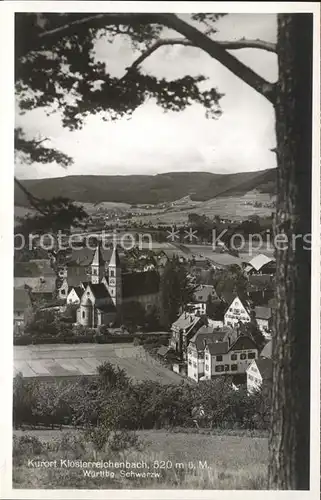 Klosterreichenbach Ortsansicht mit Kirche Luftkurort Murgtal Schwarzwald Kat. Baiersbronn