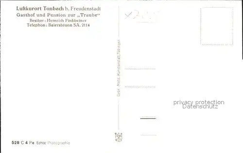 Tonbach Gesamtansicht Luftkurort Schwarzwald Kat. Baiersbronn