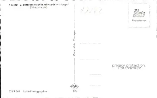 Schoenmuenzach Ortsstrasse Kneipp und Luftkurort Murgtal Schwarzwald Kat. Baiersbronn