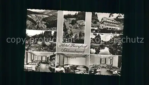 Schoenmuenzach Hotel Berghof Kneipp und Luftkurort Murgtal Schwarzwald Bromsilber Kat. Baiersbronn