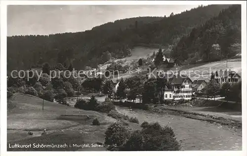 Schoenmuenzach Hotel Waldhorn Partie am Fluss Kneipp und Luftkurort Murgtal Schwarzwald Kat. Baiersbronn