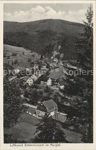 Schoenmuenzach Panorama Kneipp und Luftkurort Murgtal Schwarzwald Kat. Baiersbronn