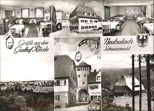 Neubulach Gasthof Pension zum Roessle Torbogen Wappen Bromsilber Kat. Neubulach