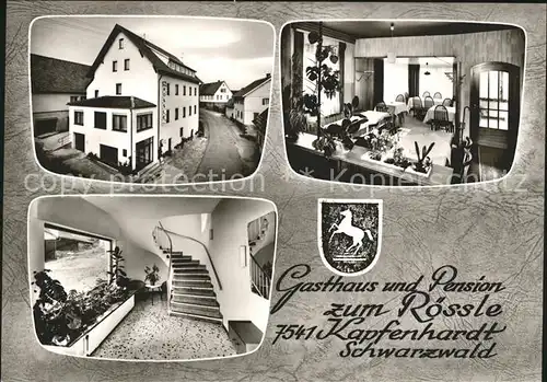 Kapfenhardt Gasthaus Pension zum Roessle Wappen Schwarzwald Bromsilber Kat. Unterreichenbach